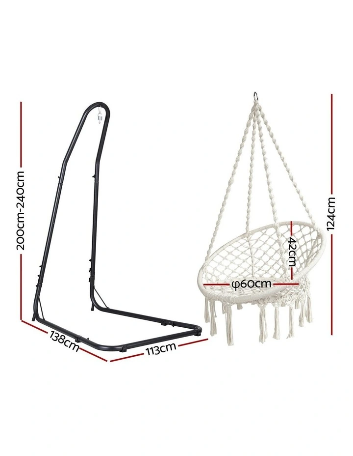 Hammock Hanging Chair With Steel Stand in Multi image 4