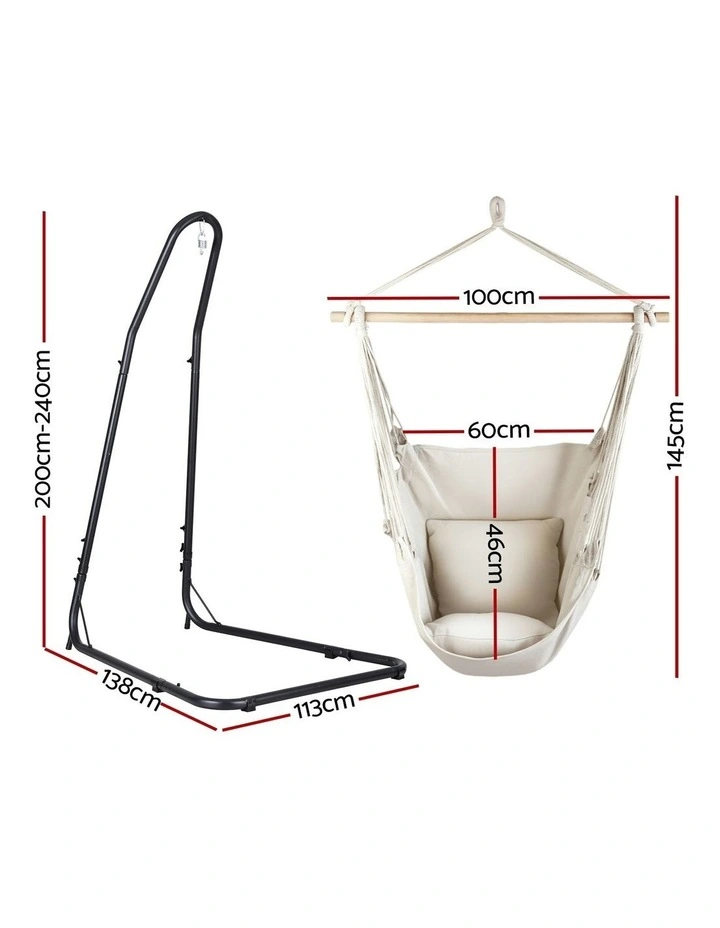 Hammock Chair With Heavy Duty Steel Stand in Multi image 4