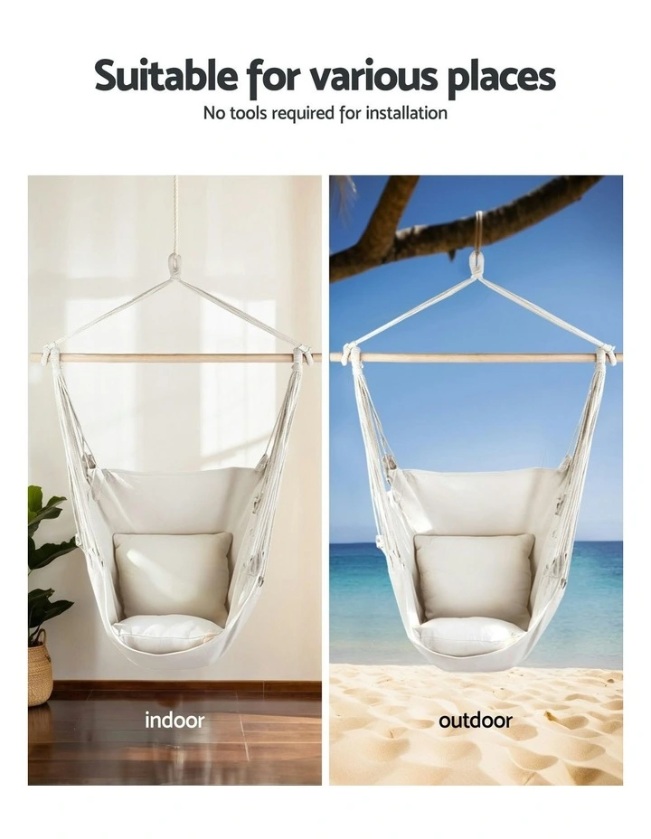 Hammock Chair With Heavy Duty Steel Stand in Multi image 5