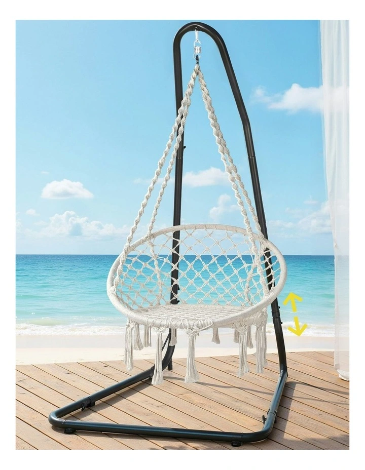 Hammock Hanging Chair With Steel Stand in Multi image 3