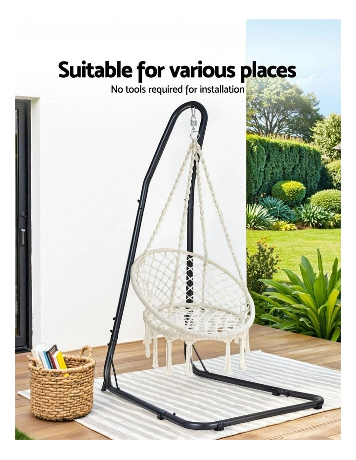 Hammock Hanging Chair With Steel Stand in Multi image 5