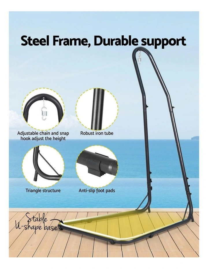 Hammock Hanging Chair With Steel Stand in Multi image 6