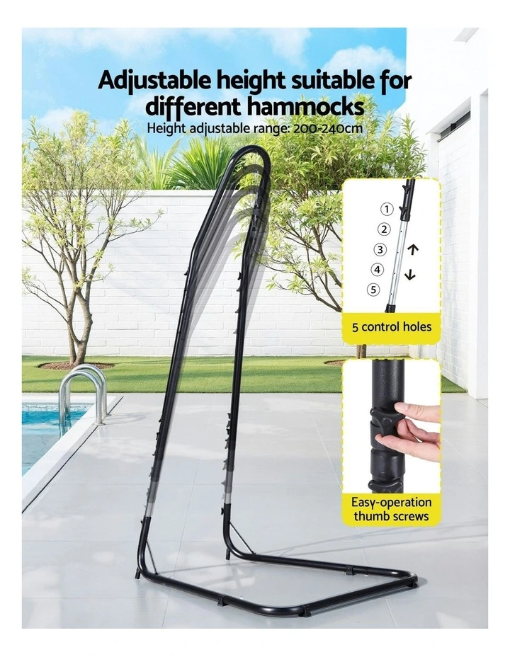 Hammock Hanging Chair With Steel Stand in Multi image 7