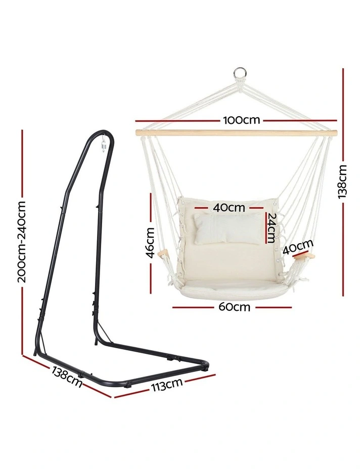 Hammock Chair With Heavy Duty Steel Stand in Multi image 4
