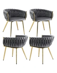 Dining Chairs Set of 4 in Grey