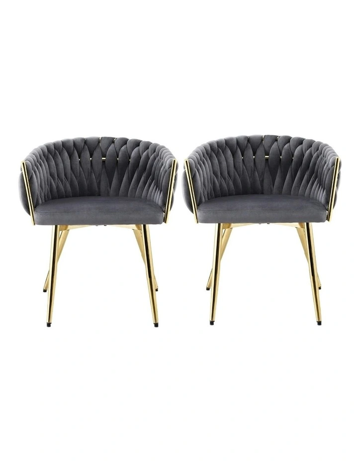 Dining Chairs Set Of 2 in Grey image 2