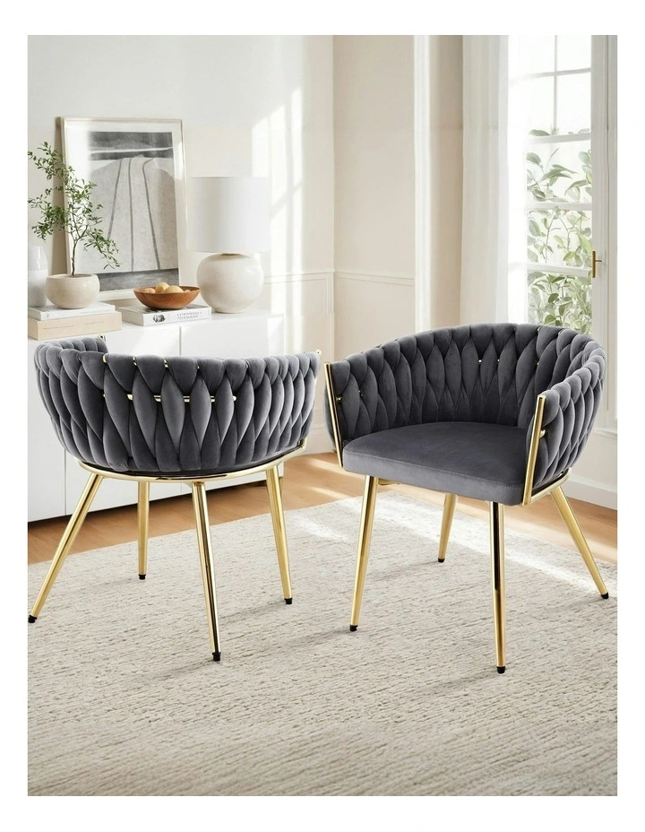 Dining Chairs Set Of 2 in Grey image 3
