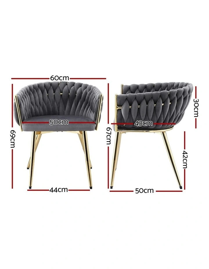 Dining Chairs Set Of 2 in Grey image 4