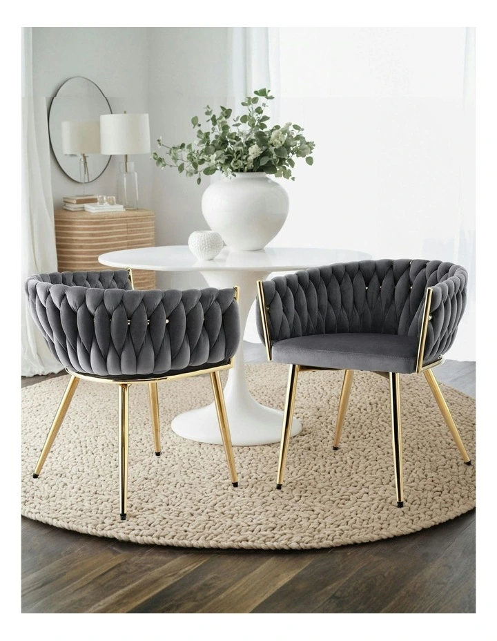 Dining Chairs Set Of 2 in Grey image 5