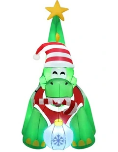 Christmas Inflatable Dinosaur 1.86m in Multi