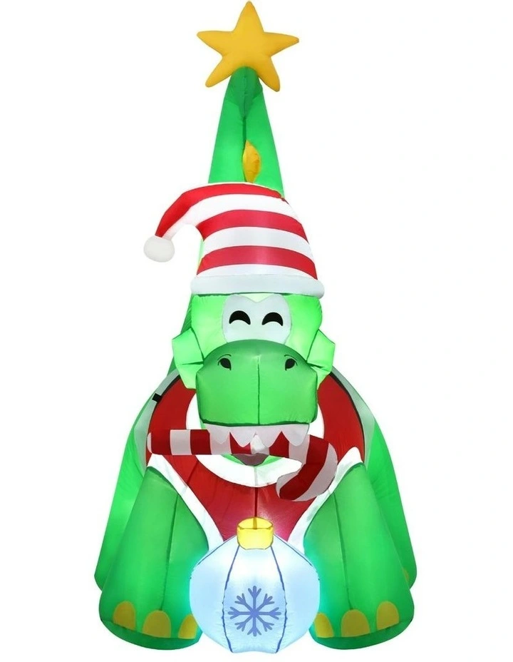 Christmas Inflatable Dinosaur 1.86m in Multi image 1