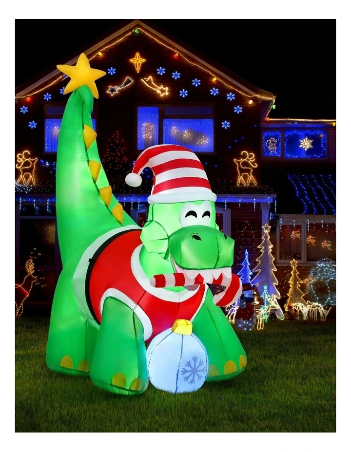 Christmas Inflatable Dinosaur 1.86m in Multi image 2