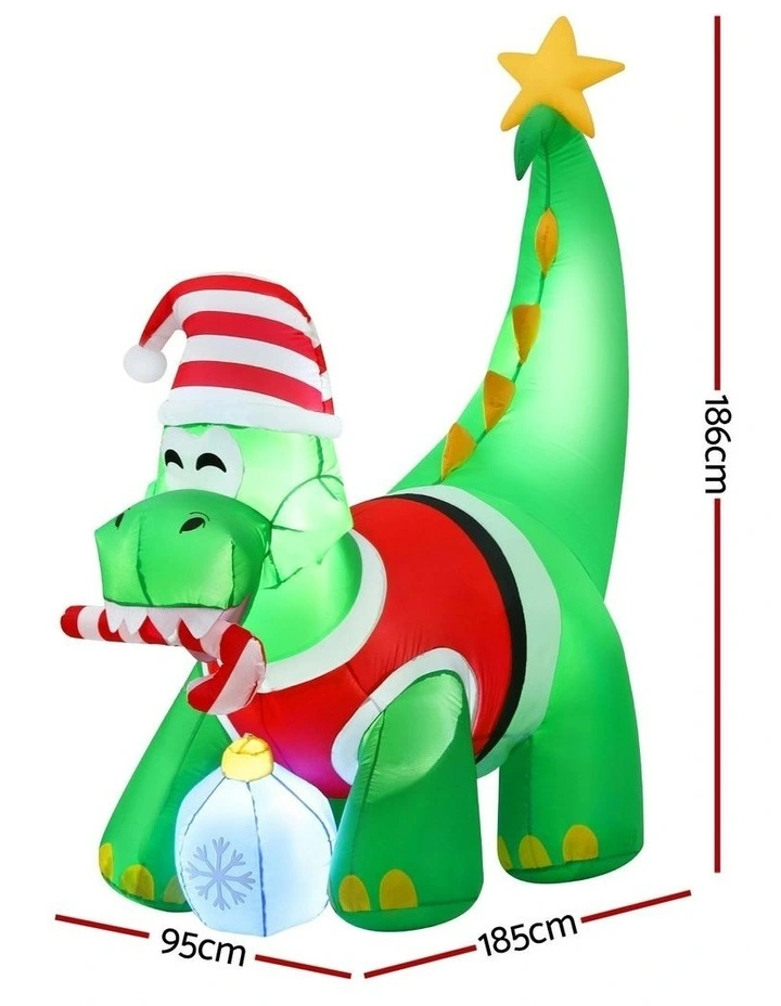 Christmas Inflatable Dinosaur 1.86m in Multi image 3