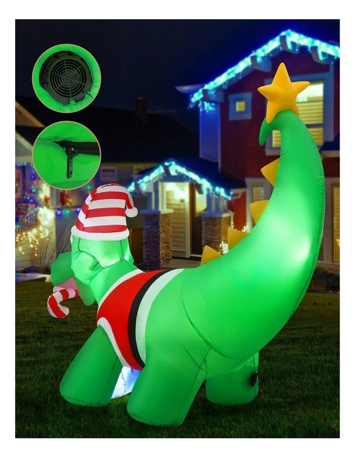 Christmas Inflatable Dinosaur 1.86m in Multi image 5