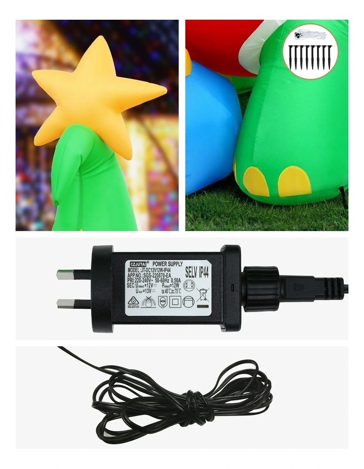 Christmas Inflatable Dinosaur 1.86m in Multi image 6