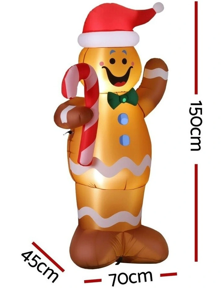 Christmas Inflatable Gingerbread Man 1.5m in Multi image 4
