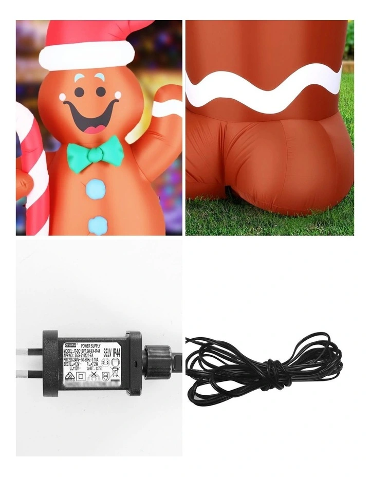 Christmas Inflatable Gingerbread Man 1.5m in Multi image 7