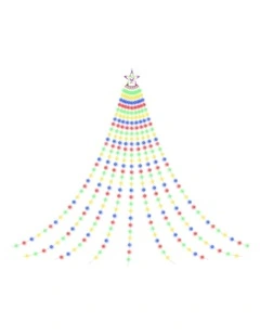 LED String Waterfall Christmas Lights 3.8m in Multi