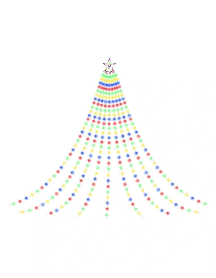 LED String Waterfall Christmas Lights 3.8m in Multi image 1