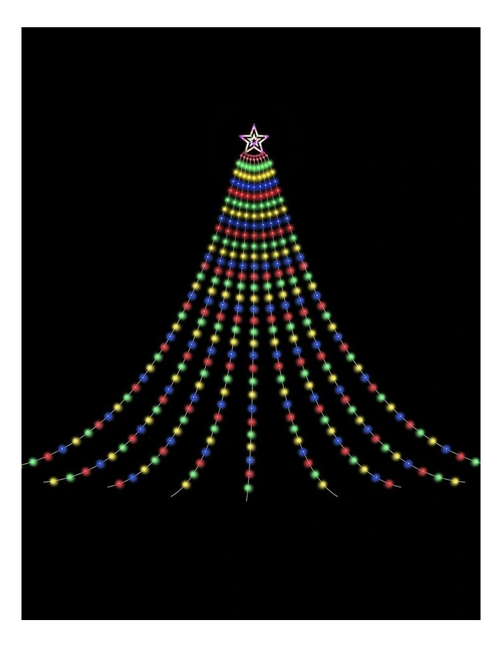 LED String Waterfall Christmas Lights 3.8m in Multi image 2