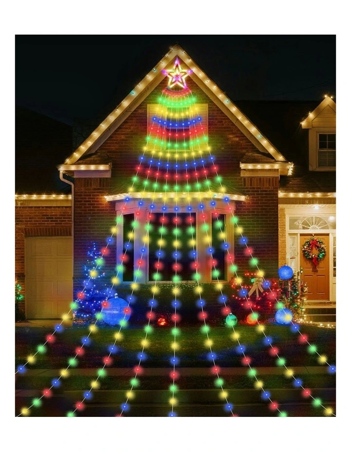 LED String Waterfall Christmas Lights 3.8m in Multi image 3