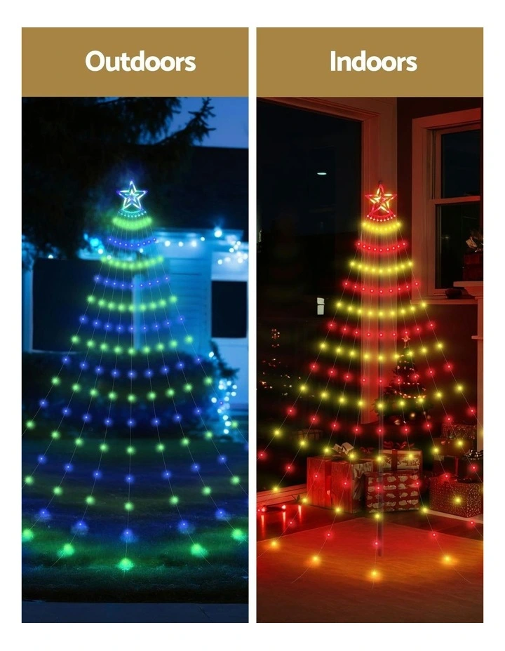 LED String Waterfall Christmas Lights 3.8m in Multi image 6