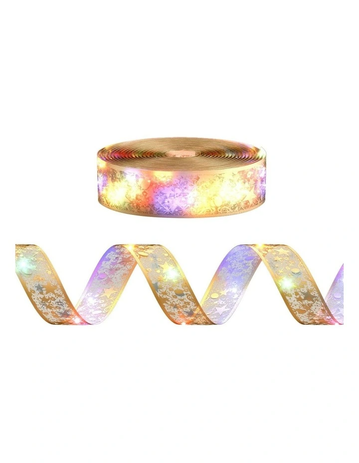 Fairy Ribbon LED Christmas Lights 20m in Golden image 1