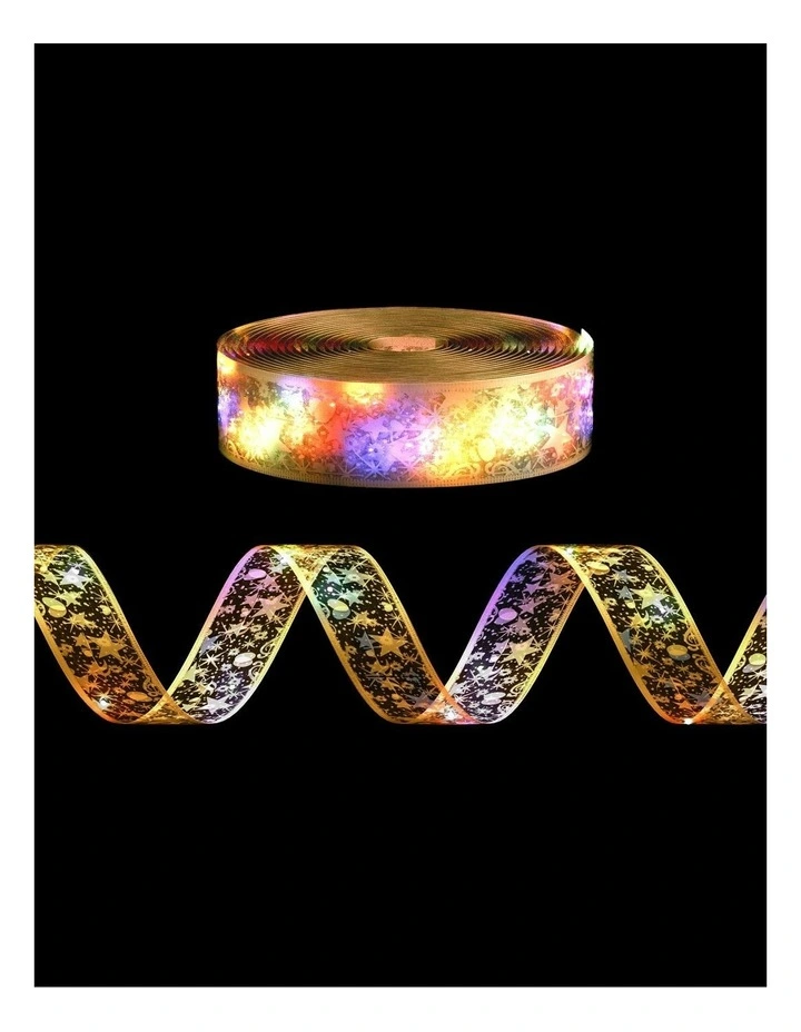 Fairy Ribbon LED Christmas Lights 20m in Golden image 2