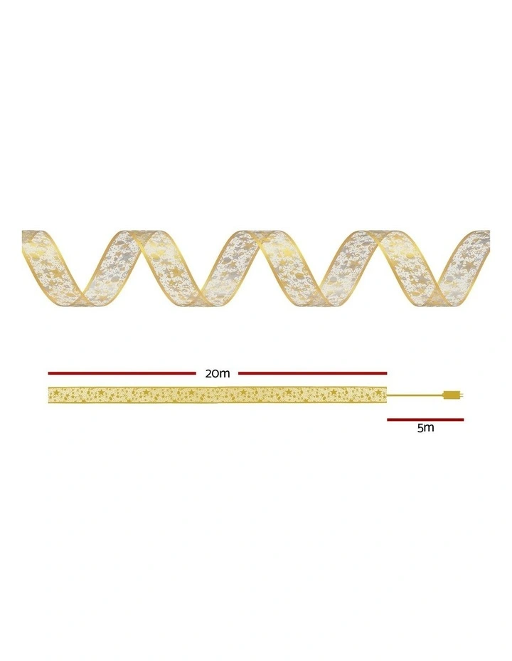 Fairy Ribbon LED Christmas Lights 20m in Golden image 4