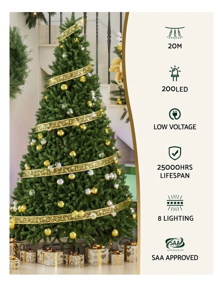 Fairy Ribbon LED Christmas Lights 20m in Golden image 5
