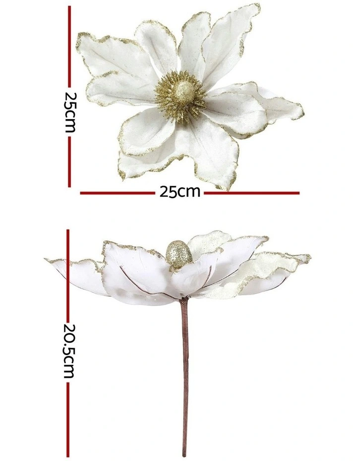 Christmas Tree Flower Set Of 14 Pieces in White image 4