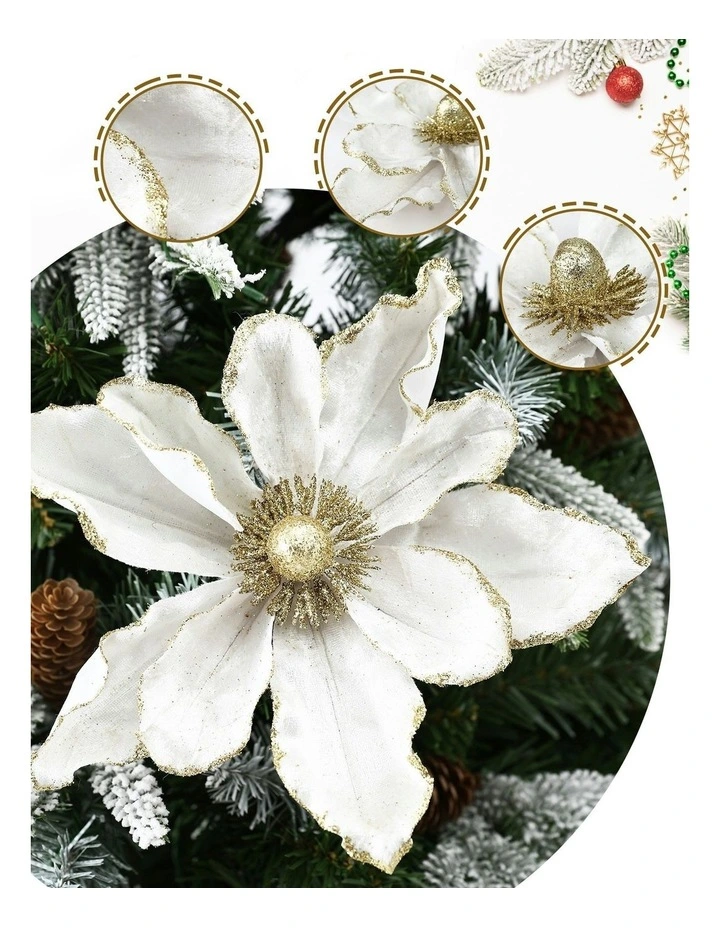 Christmas Tree Flower Set Of 14 Pieces in White image 7