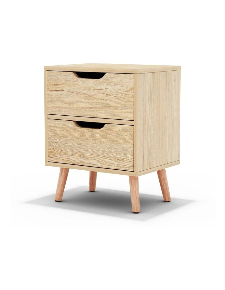 Bedside Table 2 Drawers in Pine image 1