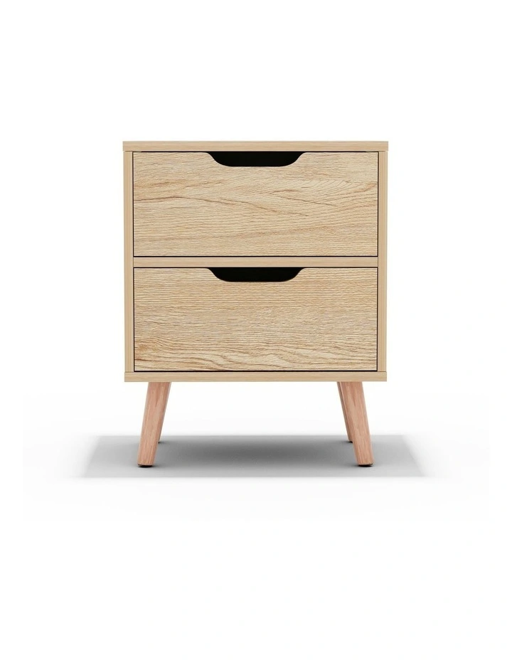 Bedside Table 2 Drawers in Pine image 2
