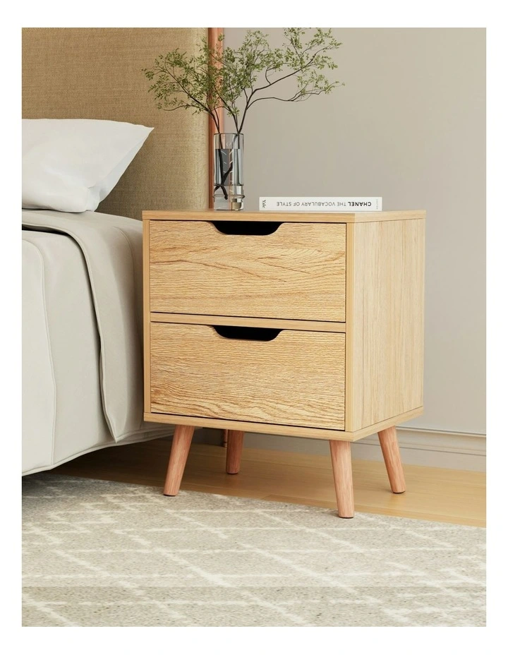 Bedside Table 2 Drawers in Pine image 3