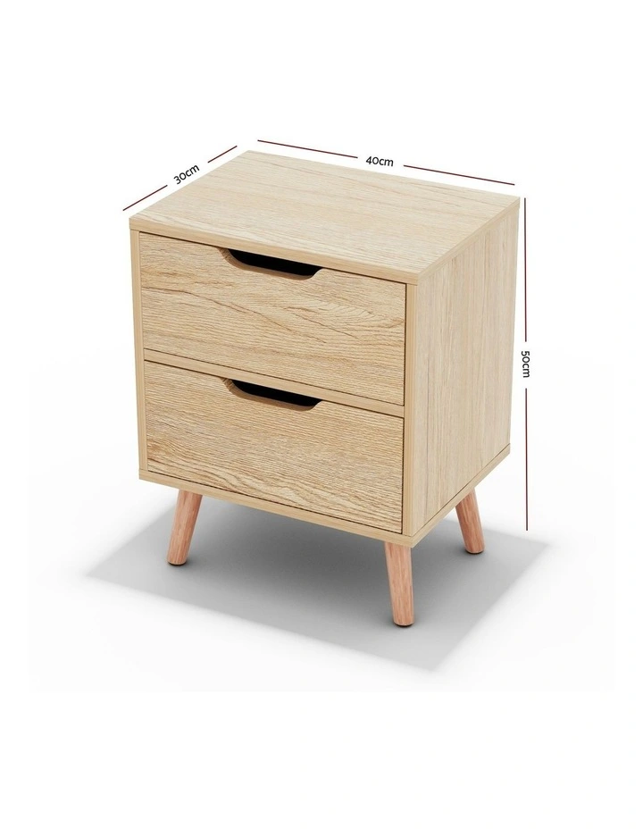 Bedside Table 2 Drawers in Pine image 4