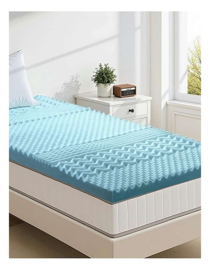 Memory Foam Mattress Topper in Blue image 3