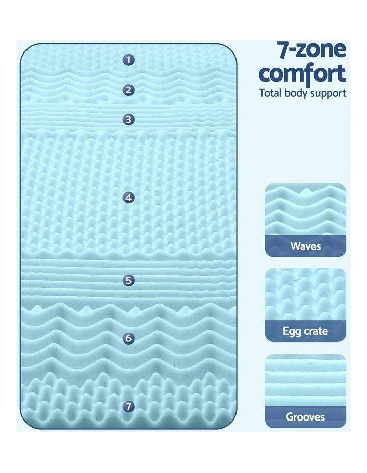 Memory Foam Mattress Topper in Blue image 6