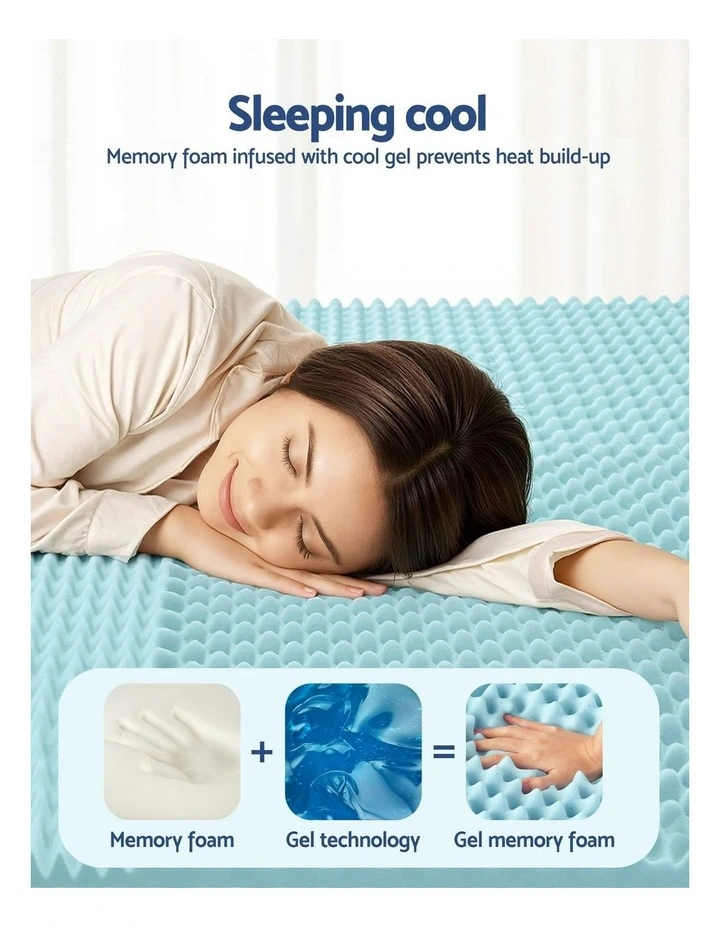 Memory Foam Mattress Topper in Blue image 7