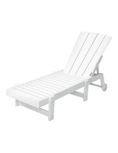 Sun Lounge Beach Chair in White