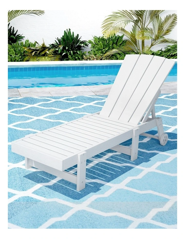 Sun Lounge Beach Chair in White image 3