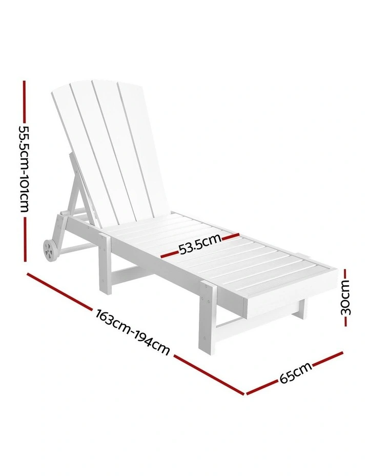 Sun Lounge Beach Chair in White image 4