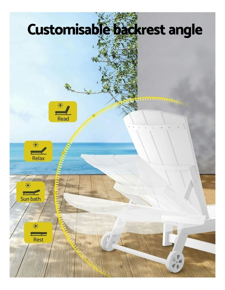 Sun Lounge Beach Chair in White image 6