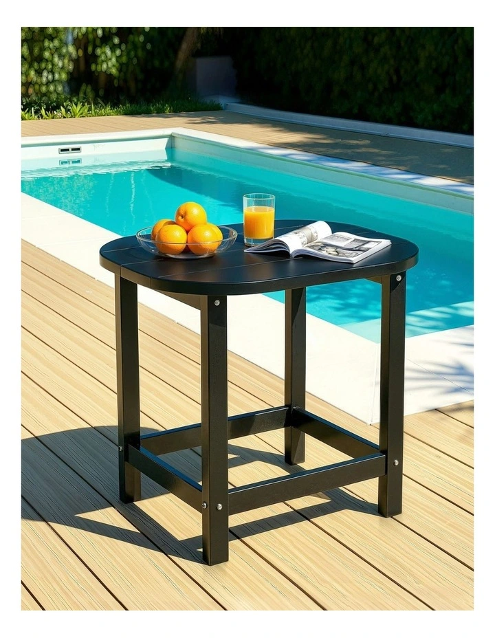 Outdoor Coffee HDPE Side Table in Black image 3