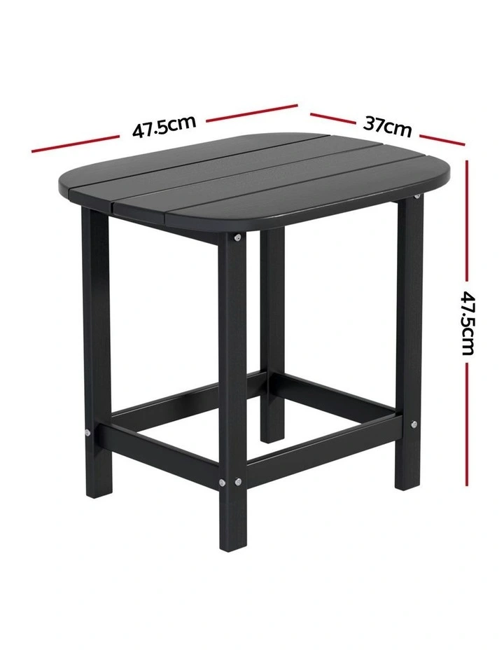 Outdoor Coffee HDPE Side Table in Black image 4