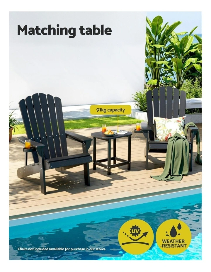 Outdoor Coffee HDPE Side Table in Black image 5