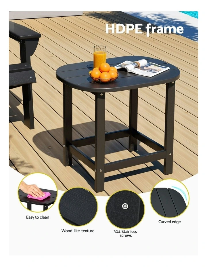 Outdoor Coffee HDPE Side Table in Black image 6