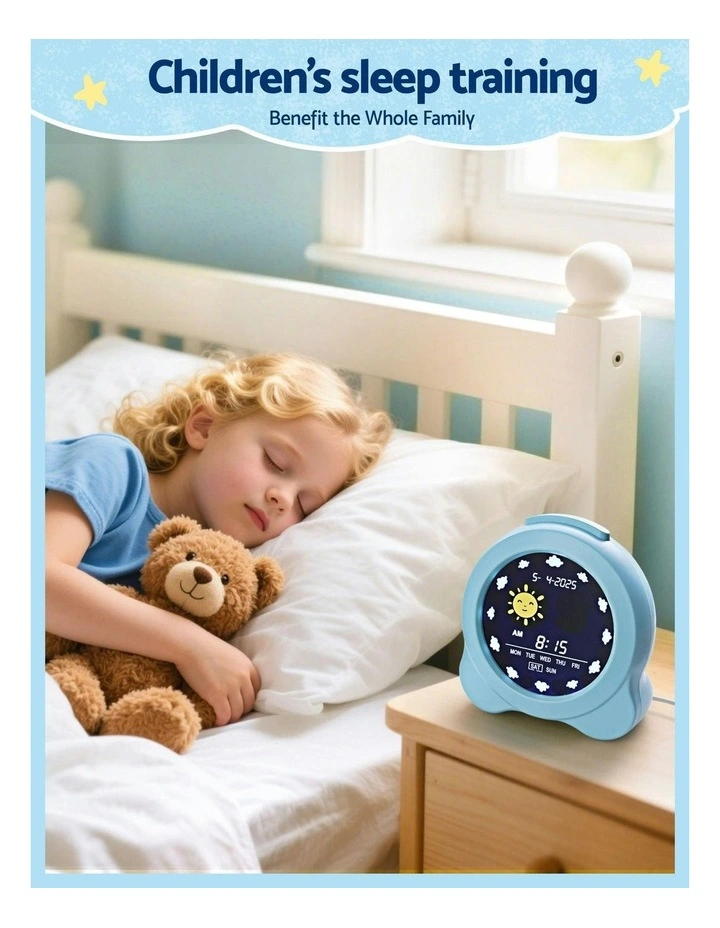 3.8 Digital Day LCD Display Clock Calendar Alarm in Blue image 4