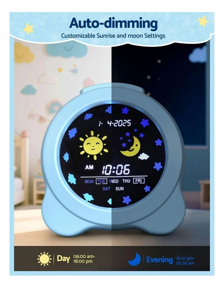 3.8 Digital Day LCD Display Clock Calendar Alarm in Blue image 5