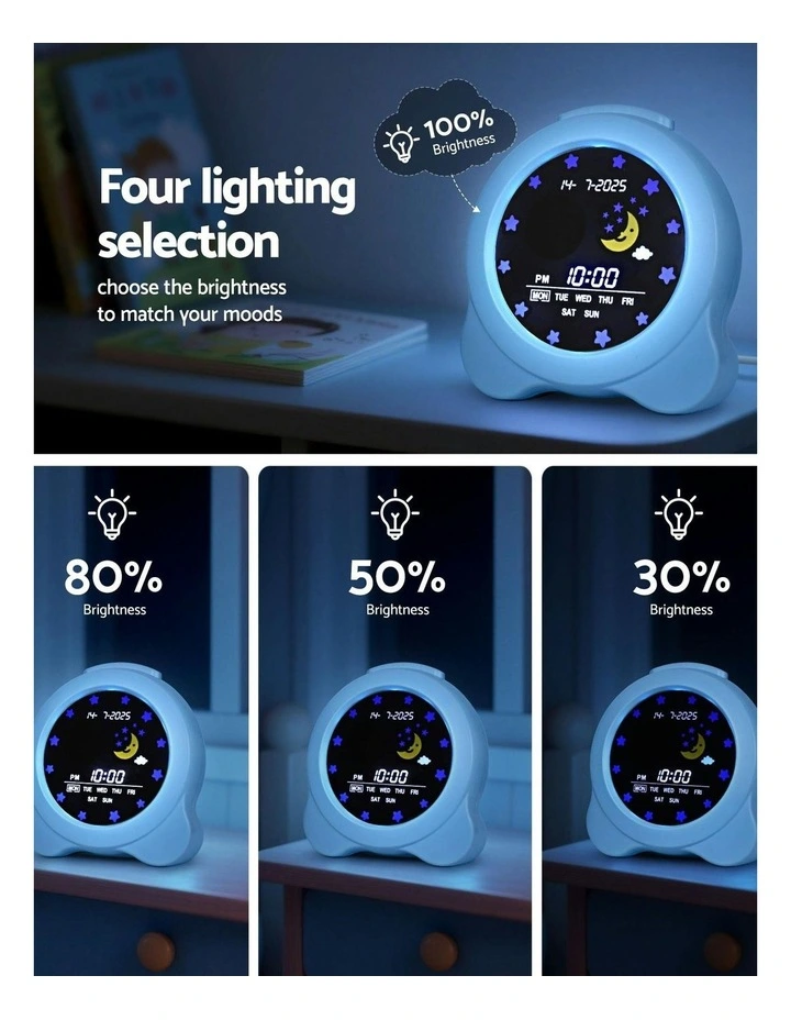 3.8 Digital Day LCD Display Clock Calendar Alarm in Blue image 7